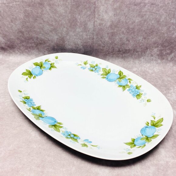 Noritake Cookn Serve Blue Orchard 13" Oval Serving Platter Floral Design - Picture 2 of 9